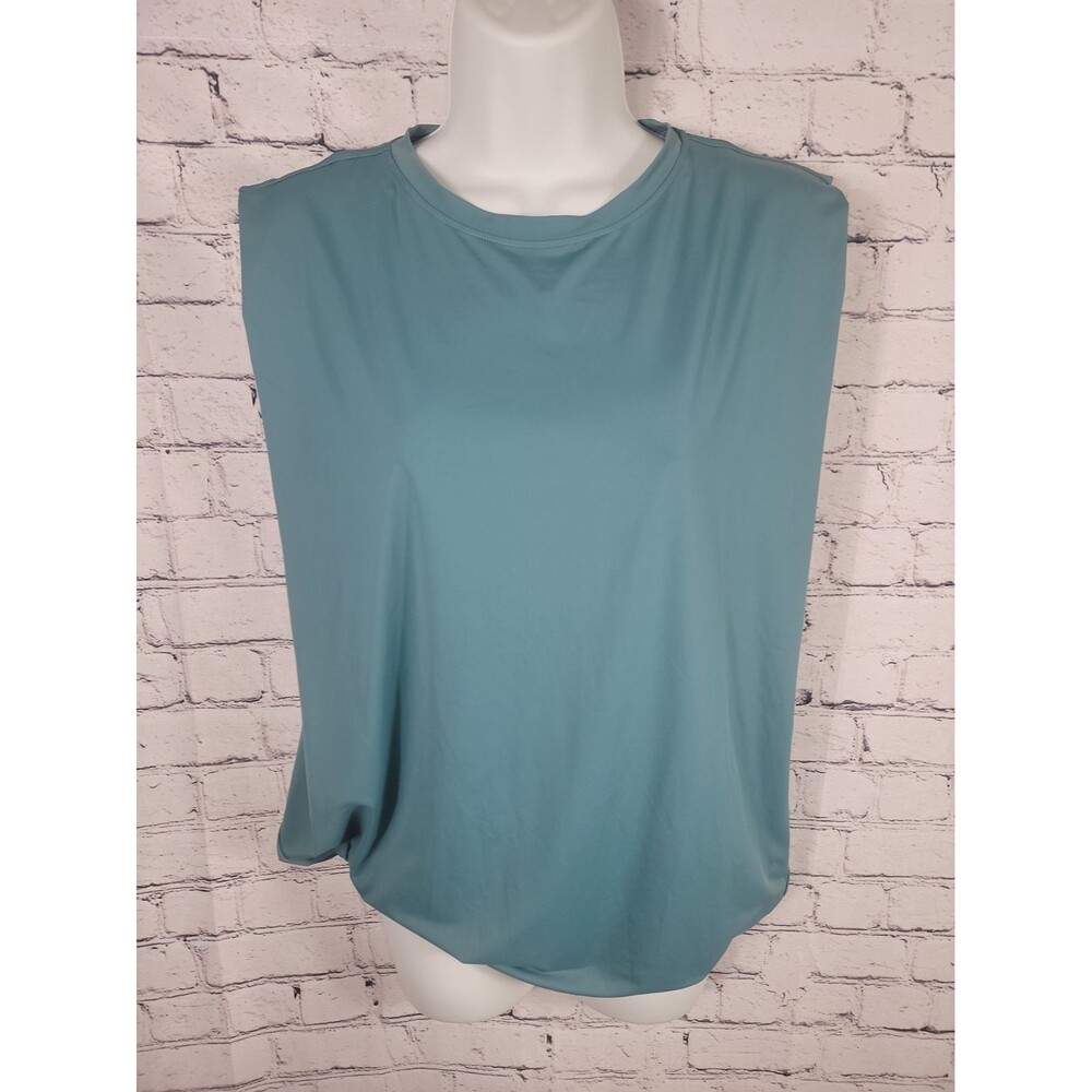 Halara Crew Neck Ruched Cool Touch Yoga Tank Top Size Med
